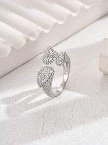 1pc Retro Luxury Niche Design High-End Teardrop Water Drop Chain Open Ring, Party Travel Accessory Gift