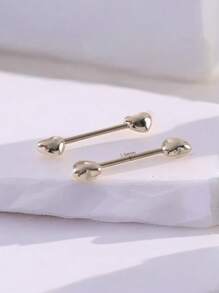 2pcs Heart Shaped Nipple Rings, 14G Pierced Nipple Jewelry