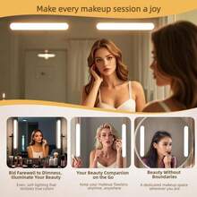 Local Delivery--2 Pack Rechargeable Wireless Vanity For Mirror, Magnetic LED Makeup Lamp With Touch Control, Adjustable Brightness & Angle, Stick-On Bathroom Vanity For Makeup, Bedroom, And Dorms - default - View 4