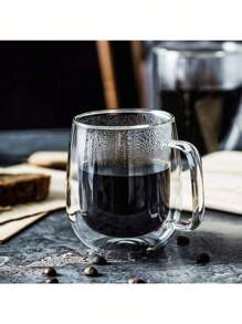 2 pièces et ensemble de 4 tasses à café en verre à double paroi avec anses (250 ml, 350 ml). Ensembles de tasses à thé. Convient aux sachets de thé, au café, au matcha, au thé rouge. Rentrée scolaire
