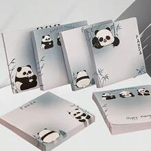 4 piezas de notas adhesivas con diseño de panda adorable - Notas adhesivas prácticas para el escritorio y la oficina, blocs de notas de oficina muy atractivos, útiles escolares, de vuelta a la escuela - Multicolor - Ver 2