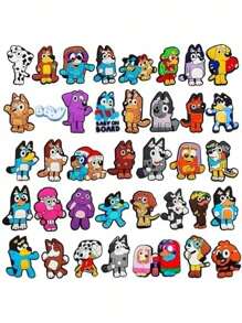 Bluey 12 piezas/6 piezas/1 pieza Divertidos dijes de colores con los personajes de Bluey, Bingo y amigos, perfectos para la decoración de la habitación, ideales para proyectos DIY, personalización creativa y regalos únicos para fans de Bluey, los regalos perfectos para fiestas (estilo aleatorio)