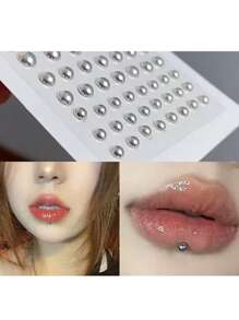 AVYRING Fake Nose Stud Fake Nose Ring Stud Fake Nose Piercing Fake Eyebrow Ring Stick On Fake Lip Piercing For Women Fake Earring Stud
