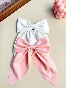 10 chiếc kẹp tóc nơ màu ngẫu nhiên, kẹp tóc nơ đuôi dài mềm mại thanh lịch, phụ kiện tóc cổ điển sang trọng dành cho nữ, kẹp tóc kim loại lụa, phụ kiện tóc trang nhã, phù hợp cho tiệc bãi biển, đám cưới, trang phục mùa thu/hè, sử dụng hàng ngày, bộ quà tặng ngày Valentine, kẹp càng dẹt, kẹp tóc, phụ kiện đội đầu, ghim cài tóc - Nhiều màu - Xem 10