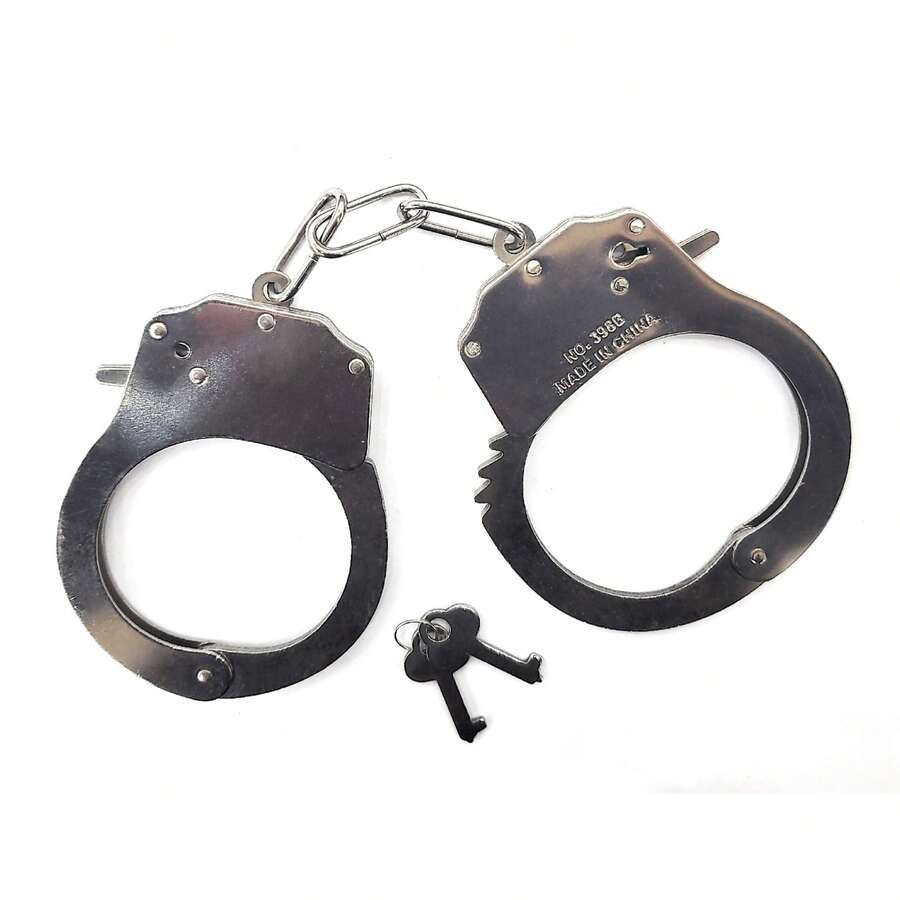 Toy Handcuffs Toy Metal Handcuffs With Keys Costume Prop Accessories Party Supplies - 銀色 - 查看 1