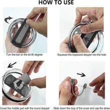 Silicone Spill Stopper Set Compatible With Stanley Cup 2.0 30oz &Amp; 40oz With Straw Cover (Set Of 2, Clear) - Grey - View 2