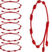 6pcs/Set Chinese New Year Red Lucky Bracelet, Minimalist Handmade Braided Friendship Bracelets For Men And Women - Bracelet - View 1