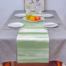 Green Dining Table Table Flag, Abstract Art Coffee Table Runner Dresser Scarf Decoration, Farmhouse Table Flag Decoration Wedding Party Holiday Dinner