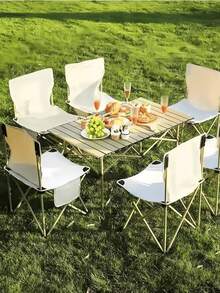 1 pezzo Set portatile e pieghevole da esterno multifunzionale di tavolo e sedia, adatto per campeggio, picnic, barbecue, leggero e pieghevole, adatto per balcone e giardino - Multicolore - Visualizzare 9