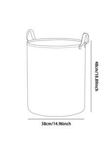 1pc Foldable Round Storage Basket With Handles, Large Capacity, Butterfly Print Design, Multi-Purpose For Bathroom, Bedroom, Laundry, Toys, Clothing Storage