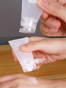 10个可重复灌装的塑料挤压管瓶，带翻盖，适用于化妆品旅行装、储存、洗漱用品（如洗面奶、润肤露），是飞机、邮轮和日常使用的理想之选。 - 彩色 - 查看 6