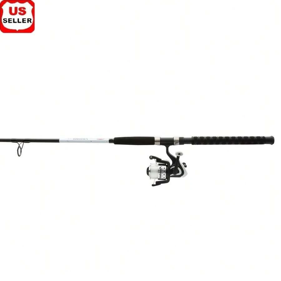 Fusion Spinning Combo 7ft Medium Heavy Fishing Rod 60 Size Reel Pre-Spooled Durable Construction Ideal Catfish Striper Fishing - Multi - View 1