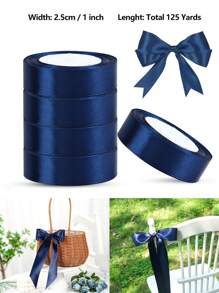 125 Yards/1 Inch Single-Sided 31-Color Solid Color Satin Ribbon Set, 125 Yards/1 Inch Wide Per Roll, Various Ribbons Suitable For Gift Wrapping, Christmas, Weddings, Parties, Flower Decorations