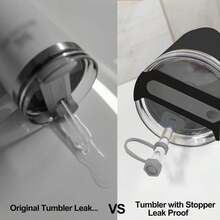 Silicone Spill Stopper Set Compatible With Stanley Cup 2.0 30oz &Amp; 40oz With Straw Cover (Set Of 2, Clear) - Grey - View 4