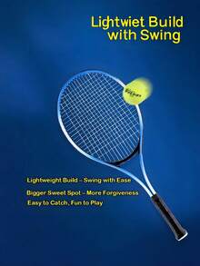 Ultra-Light Aluminum Racket, 1 Tennis Racket; 1 Ball Bag, Aluminum Racket, Ultra-Light And Durable, Large Racket Design, Easy To Hit, Suitable For Beginners And Daily Entertainment, Suitable For Leisure Training, Family Entertainment And Social Sports-69*27.8*2.3cm-Green-Red-Blue-Multiple Colors Optional-Sports-Adult Competition Training-Outdoor Sports - 69*27.8*2.3 - View 9