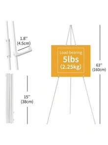 1pc 63" Easel Stand For Wedding Sign,Iron Folding Easel Display Stand,Welcome Poster Stand,Collapsible Tripod Design,Display Easel Stand With Storage Bag,Foldable Portable Ground Easel,Wedding Photo Frame KT Board Advertising Floor Stand,Portable Display Stand - Multicolor - View 4
