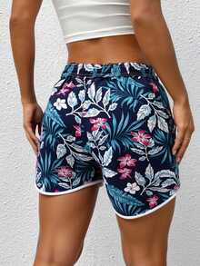 Short casual para mujer, multicolor, con hermosos estampados, tela de poliéster y elastano, apto para la temporada de verano o vacaciones en la playa. Talle de cintura natural, ajuste de pierna holgado, bolsillos funcionales, fresco, ligero y muy cómodo. Puede variar el tono y los estampados de las prendas. - Negro - Ver 5
