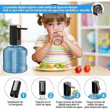 OCCULO Dispensador de Agua Eléctrico, Dispensador de Agua Automatico, 3 Niveles de Salida de Agua, Pantalla TáCtil Inteligente, Doble Uso como Mesa y Cubo, Blanco - Negro - Ver 2