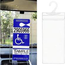 1/2 Pcs Car Handicap Sign Holder, Ultra Clear Disabled Parking Sign Holder, Car Disabled Permit Holder With Large Hook, Universal Car Interior Accessories.