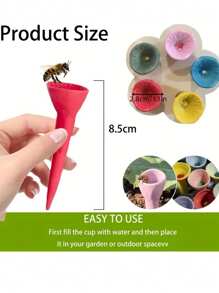 5pcs/Set Colorful Flower & Bee Design Birdbath - Resin Insect Feeder, Attract And Nourish Bees, Suitable For Gardening And Urban Farm Decor