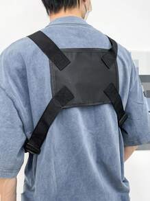 1 Pieza Bolso multifuncional para el pecho de hombre, mochila táctica, bolsa deportiva, bolso de herramientas, diseño sencillo y versátil con múltiples bolsillos, ligero y portátil, diseño de personalidad de unicolor de tela de Oxford, con correa ajustable, bolso casual para uso diario, bolso de viaje, negocios, universidad, compras, deportes