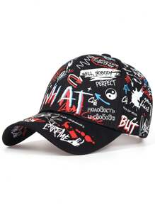 1 pezzo Cappellino da baseball stile graffiti streetwear hip hop, cappello personalizzato per protezione dal sole, adatto per tutte le stagioni