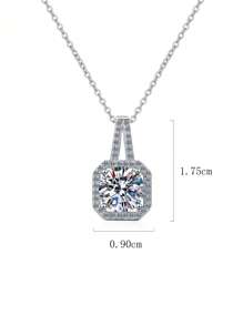 1 Stück Premium Mode 925 Silber 1ct Moissanit Damen Halskette, geeignet für den täglichen Gebrauch von Damen, Sommerfeste, Urlaub, Hochzeitstag, Schmuckgeschenk für Frauen