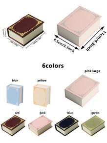 1/2/5 Pcs Customized Retro Mini Ring Box; Magnetic Flip Cover; Proposal Ring Gift Box; Exquisite And Compact Ring Box; Text Customization; Book Shaped Ring Storage Box; Romantic Gifts For Mother, Wife, And Girlfriend; Creative Gifts For Mother's Day. Back To School