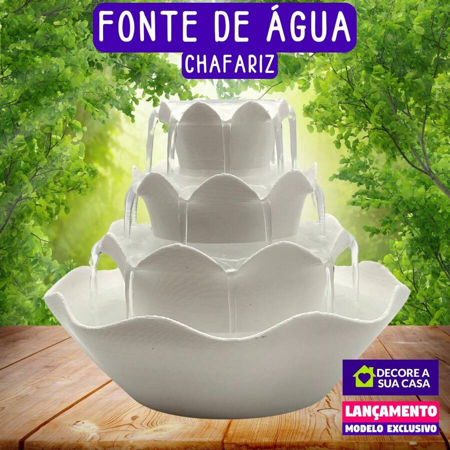 FONTE DE ÁGUA CHAFARIZ BIVOLT CASCATA DECORATIVA