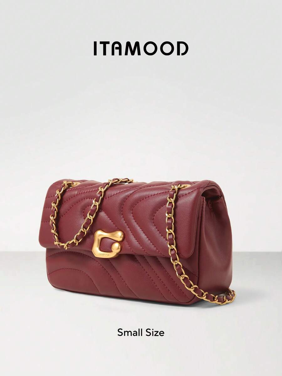 ITAMOOD Luxury Designer Lightweight Business Casual Large Capacity Square Bag, Chic Microfiber Leather Cream White Purse & Handbag & Quilted Tote Bag, Minimalist Vintage Solid Color Swirl Quilted Flap Shoulder Bag & Underarm Purse, Adjustable Chain Crossbody Bag & Satchel Bag & Messenger Bag,Gift For Christmas & New Year,Purses For Woman