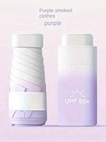 1pc Small Folding Umbrella, Mini Pocket Waterproof Portable Travel Umbrella, Sunshade Umbrella Women Sunscreen UV Sunscreen Umbrella 2 In 1 Mini Six Fold Ultra Light Compact Portable, Mini Travel Umbrella, Compact Portable Sunny And Rainy Dual Purpose Umbrella, Wind Shade, 99% UV Protected, Suitable For Both Men And Women, Durable Structure, Sunscreen And Rainproof
