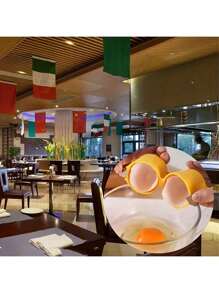 3/1 pièce Séparateur de coquille d'œuf en acier inoxydable - Épluchage rapide et séparateur de jaune, accessoire de cuisine et de pâtisserie durable avec poignée jaune facile à saisir et fonction d'ouverture rapide de la coquille