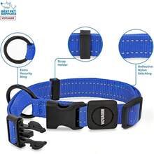 Mejores Suministros para Mascotas Correa o Collar Reflectante para Perros Voyager con de Neopreno, para Cachorros de Razas Pequeñas, Medianas y Grandes, Lindo y Resistente para Caminar, Correr y Entrenar - Turquesa, S - Collar (Azul Real) - Ver 2