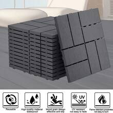 LILIIN Balcony Tiles, Anthracite, 11 Pieces - 1㎡, 30x30 Cm, Terrace Tiles With Wood Grain Look, Weatherproof With Drainage Function, Click Tiles Terrace, Weatherproof Slabs For Balcony, Twill / Straight - Anthracite - View 3