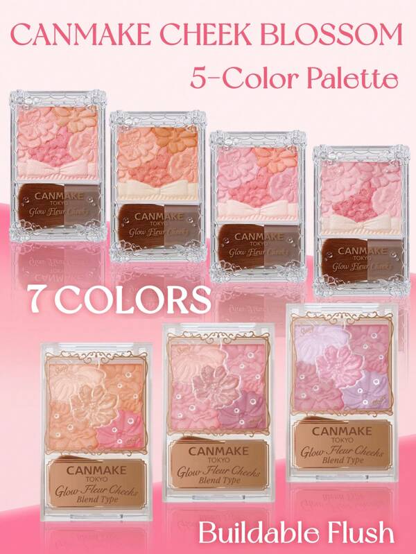 Canmake Canmake Glow Fleur Cheeks(Blend Type)#(B01) Coral Long Lasting Non-Fading Highly Pigmented Lightweight Long Wear Smooth Blusher Christmas Winter Pink Brown Gifts Blush Graduation Birthday Holiday Summer Fall Autumn Y2K Fancy Fashion Women Makeup Cosmetic Party Beach Travel Camping Outdoors School Campus Trip Festivals Decor Gift Present Cosplay Best Color Charm Vibe