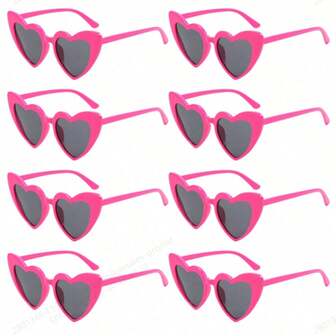 8 قطع من النظارات بإطار قلب فينتاج ونظارات بتشكيل عين القط للعرائس والحفلات والأفراح ،اكسسوارات أنيقة (به خدش طفيف، يرجى عدم الطلب)