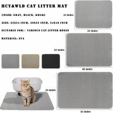Litter, 45x26/35x24/30x22/24x18 Inch Double Layer  Litter Box, EVA Non-Slip, Waterproof Urine Proof  Litter Catcher, Easy Clean Scatter Control (30x22 Inch, Black) - 黑色 - 查看 8