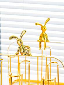 1pc Gold Cup Holder With 6 Storage Racks, Cup Organizer Rack Suitable For Glass Cups, Beer Mugs, Ceramic Mugs Etc., With Drip Tray, Convenient To Use, Minimalist Gold Design, Thick Material, Home Decor And Storage Accessory - Multicolor - View 9