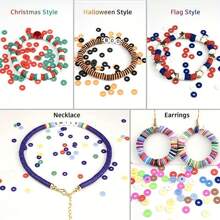 Set di accessori per realizzare braccialetti con 5100 perle in argilla, perle distanziatrici piatte per la creazione di gioielli, perle in pietra nera polimerica con charm e cordino elastico, ideale come regalo per ragazze e per attività creative