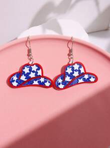 1 par de aretes con colgante personalizado estilo bandera de EE. UU. de diseño de alta gama para uso diario, fiestas festivas, 4 de julio