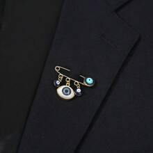 1 pieza Broche de Aguja de Seguridad con Ojo Azul Malvado Árabe Turco Islámico Surah Qul Cuatro Masallah para Mochila Escolar