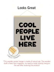 1pc Minimalist "Cool People Live Here" Canvas Wall Art - Unframed Print Poster, Suitable For Modern Home And Office Decor - Multicolor - View 2