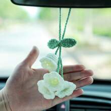1pc Handmade Knitted Rear View Mirror Pendant Ornament - Cute Car Accessories Aesthetic - Kawaii Decor For Car And Home Decorative Pendants