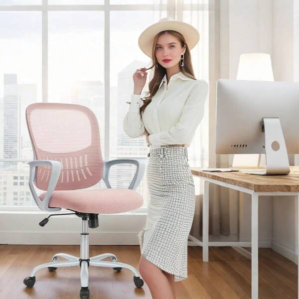 Ergonomic Mesh Office Chair With Adjustable Lumbar Support & Armrests | Swivel Rolling Task Chair For Home Office, Adults & Teens – Comfy Computer Desk Chair For All-Day Work