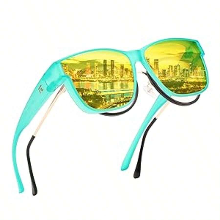 KooKeg Night Vision Driving Glasses Anti Glare Fit Over Glasses For Men Women Polarized Nighttime Glasses CK0250 - 009 - Xem 1