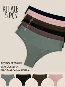 Kit De Calcinhas Sem Costura Corte A Laser Premium Não Marca - Tanga Mamut