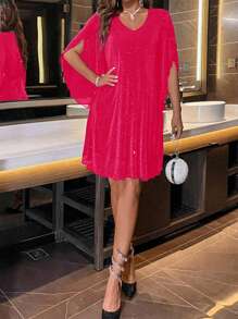 Women's V-Neck Bell Sleeve Dress