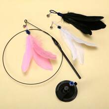 Cat Interactive Toy, Strong Suction Cup Handheld Teaser Wand Toy With Bell, Suitable For Cats To Scratch And Exercise Indoors
