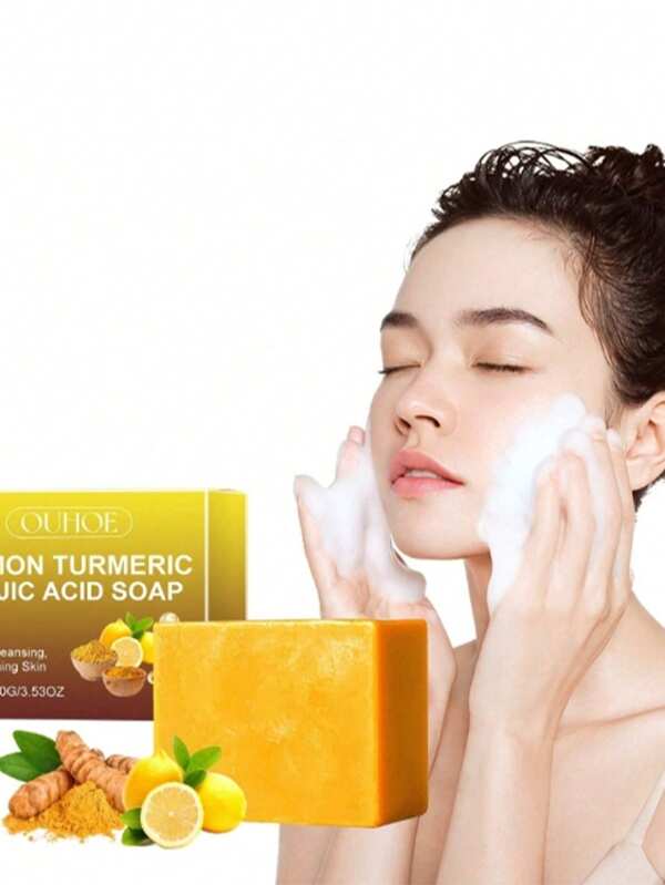 Party Lemon Turmeric Acid Soap Soap Gift Set, Holiday Gift(Random Color)