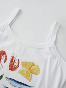 Summer Crop Tank Tops For Women Y2k Spaghetti Strap Cami Tops Graphic Tees Beach Vacation Tops Sleeveless Scoop Neck Camisole Slim Fit Tees Cute Going Out Tops For Teen Girls For Street Shopping Club Aesthetic Clothes - 黃色 - 查看 2